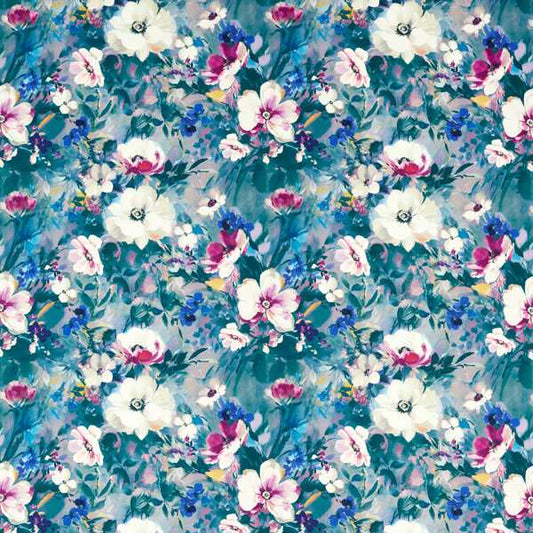 Clarke & Clarke Floral Flourish Rugosa Damson Velvet Cushion Covers