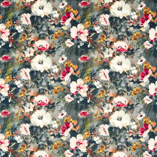 Clarke & Clarke Floral Flourish Rugosa Noir Velvet Cushion Covers