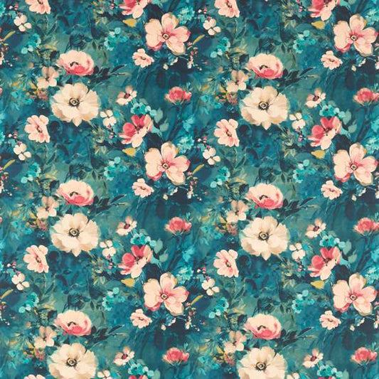 Clarke & Clarke Floral Flourish Rugosa Midnight Linen Cushion Covers