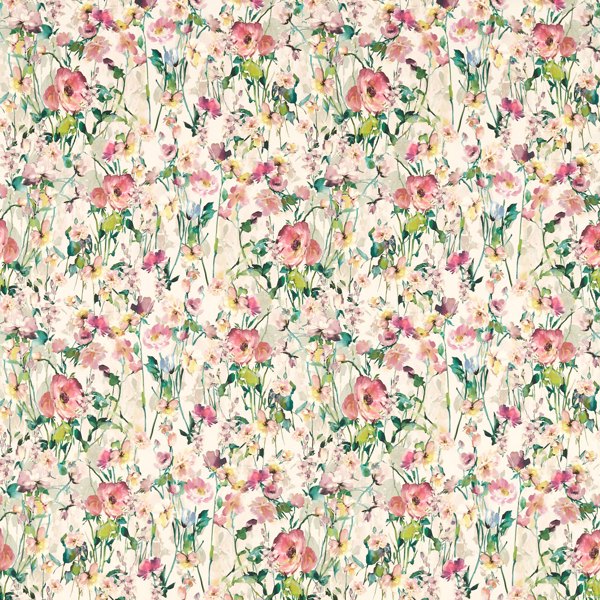 Clarke & Clarke Floral Flourish Wild Meadow Blush Curtains