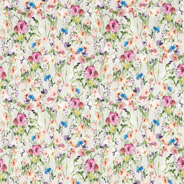 Clarke & Clarke Floral Flourish Wild Meadow Damson Cushion Covers Cushion Covers