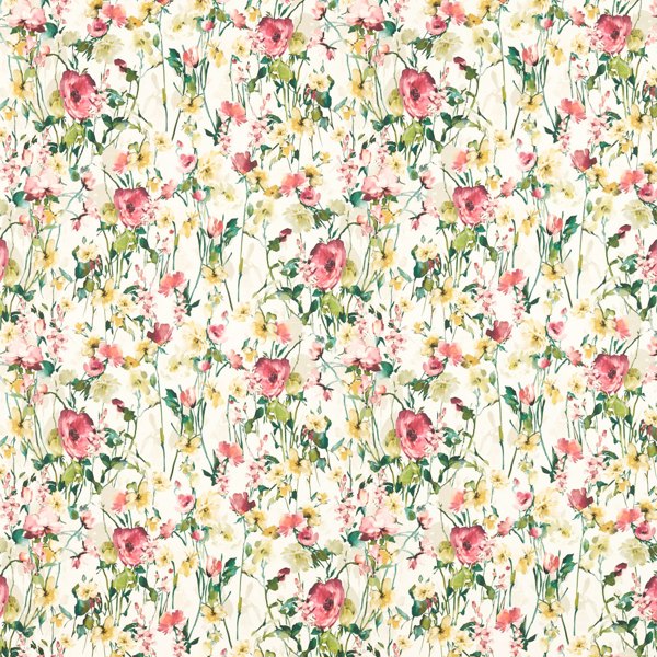 Clarke & Clarke Floral Flourish Wild Meadow Ivory Curtains