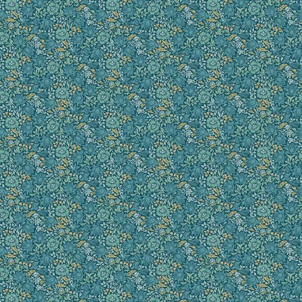 William Morris Mallow Teal Fabric